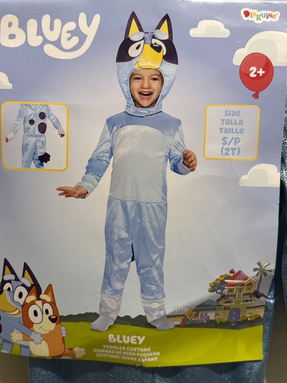 Disguise Bluey 2T NWT Halloween Costume blue tail headpiece dog unisex